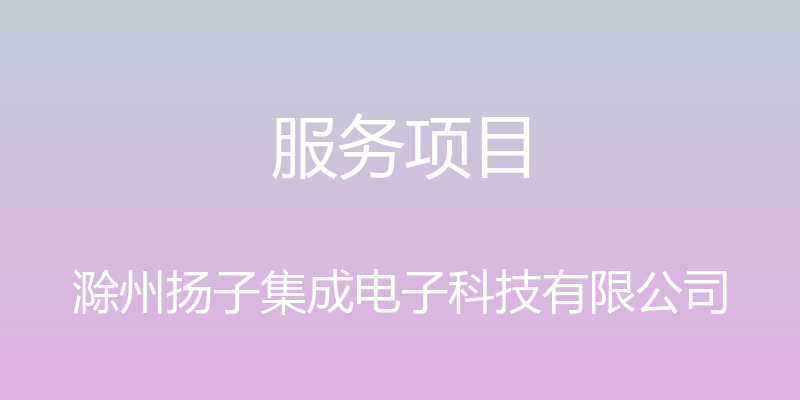 服务项目 - 滁州扬子集成电子科技有限公司