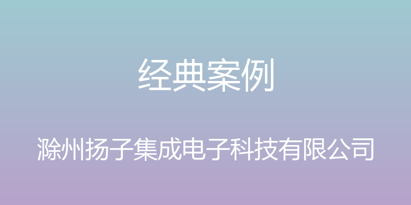 经典案例 - 滁州扬子集成电子科技有限公司