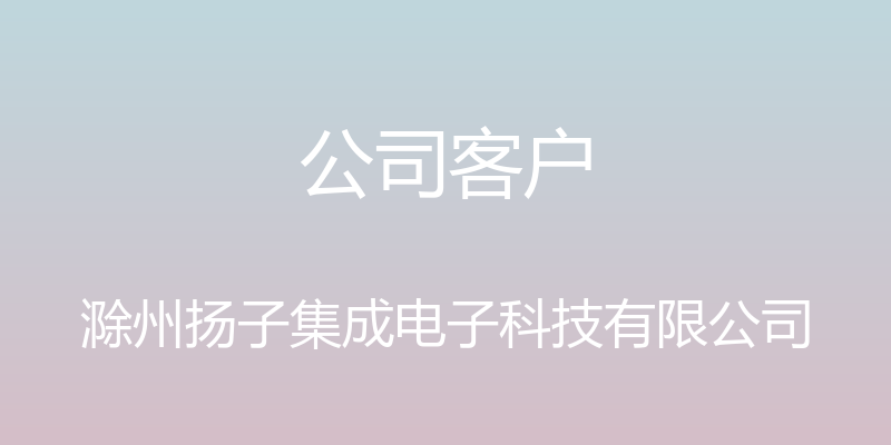 公司客户 - 滁州扬子集成电子科技有限公司